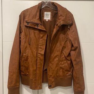 Ripcurl faux leather bomber jacket - large